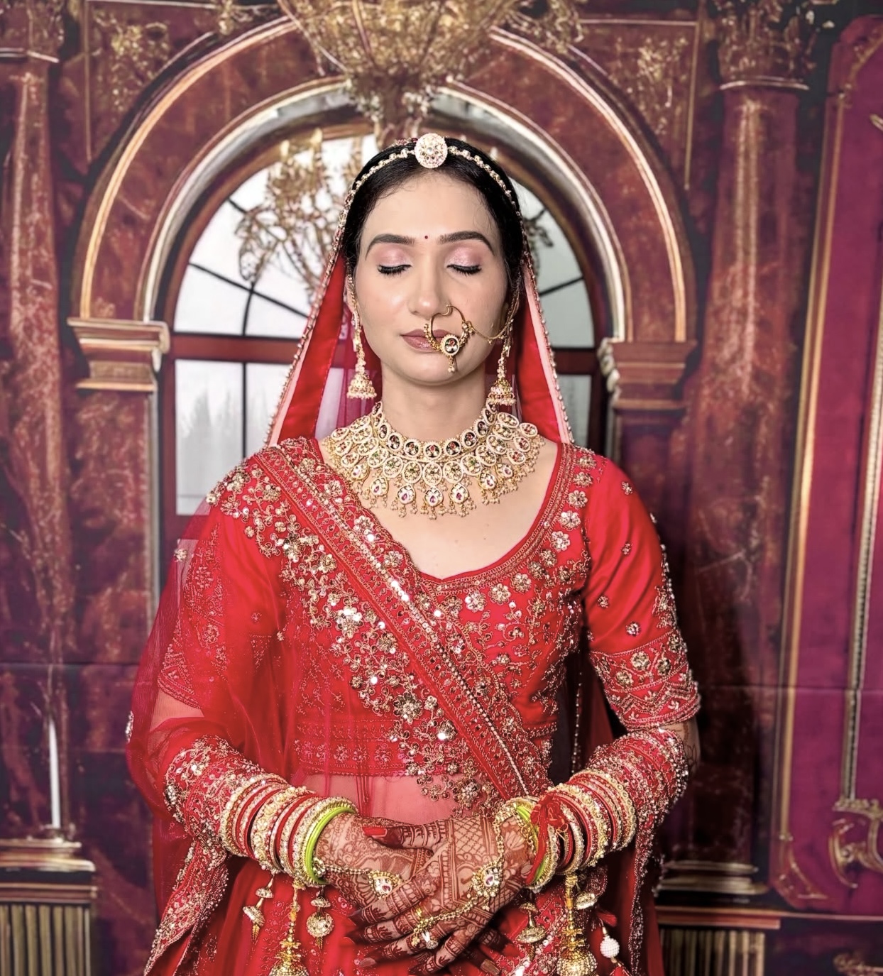 Traditional Red Bridal Glow